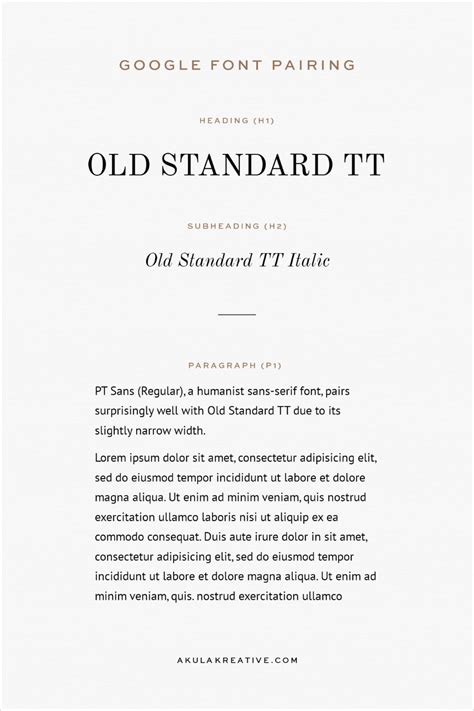 FREE Google Font Pairings | AKULA KREATIVE | Fonts for branding, Best ...
