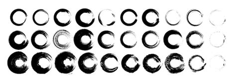 Set of circle brushes elements. different circle brush strokes. grunge ...