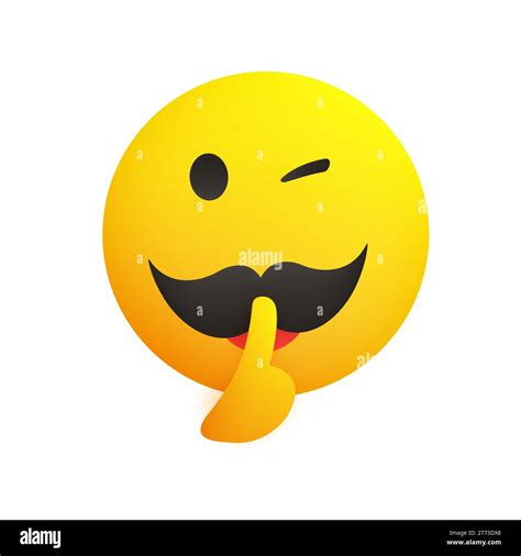 Winking, Shushing Face Showing Make Silence Sign - Cheeky Emoji Face Gestures, Showing Warning ...