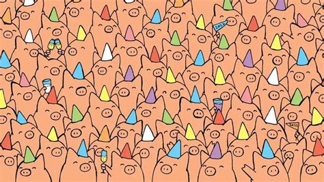 If you have hawk eyes you can easily spot 3 pigs without hats in 9 secs!