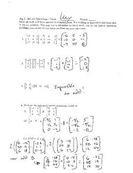 Image result for Matrix Operations Algebra 2