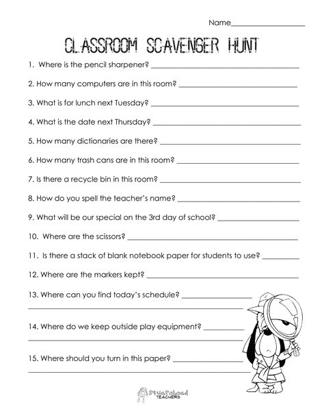 Classroom Scavenger Hunt
