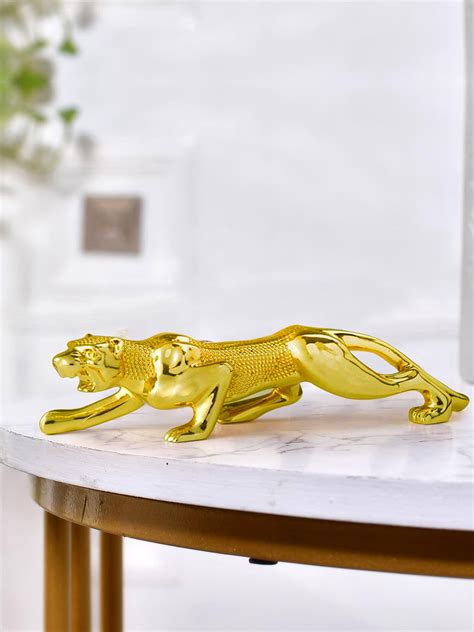 Buy | Gold-Toned Panther Figurine Showpiece | Tied Ribbons