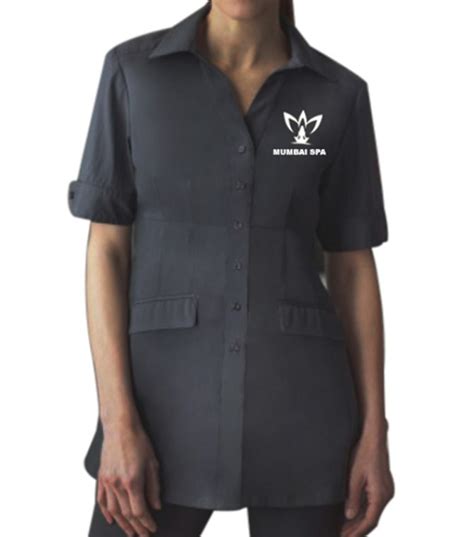 Logo Embroidered Button Spa Tunic – UniformTailor