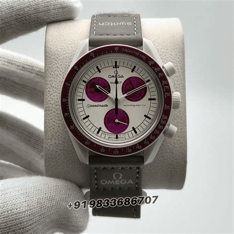 Omega Speedmaster Swatch Moonswatch Mission to Pluto Chronograph White ...