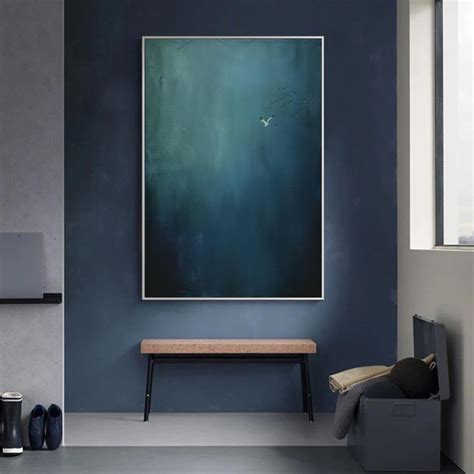 Surrealist Dark Blue Sky Painting Dark Blue Wall Decor · Abstract Art ...