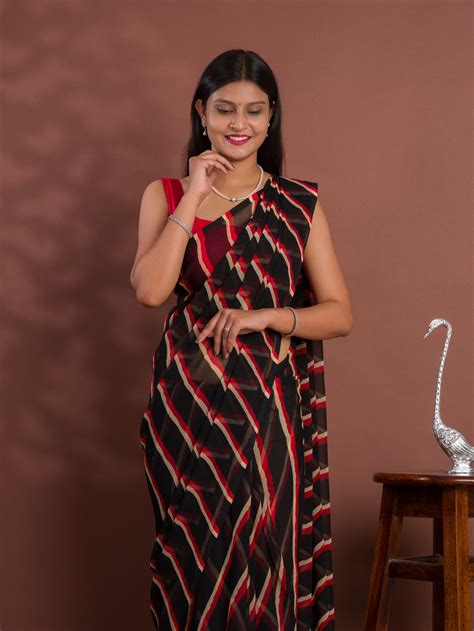 KcPc New Spiceal Chiffon Leheriya Style Causal wear Saree STL – KCPC ...