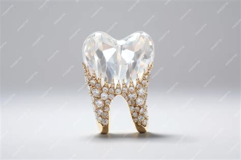 White background with tooth made of beads and crystals | Premium AI-generated image