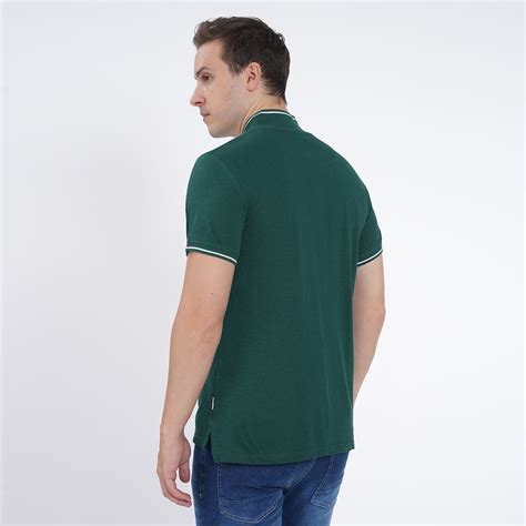 SLIM FIT HIGH NECK COTTON POLO SHIRT