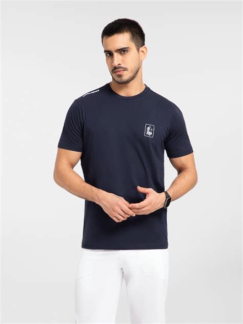 Men Blue Round Neck Cotton T-Shirts at Best Prices Online in India ...