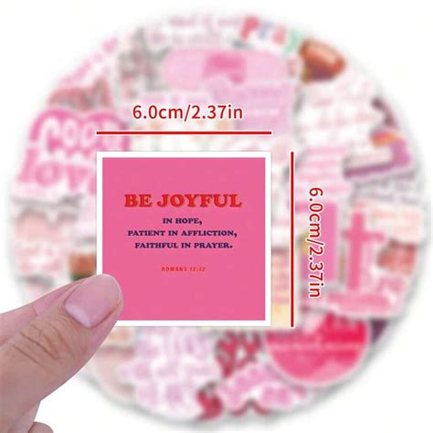 51PCS Pink Bible Verse Jesus Stickers Vinyl Stickers Scrapbook ...