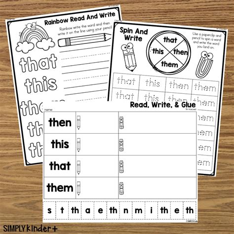 Digraph TH Voiced Printables - Sight Words by Phonics Skills - Simply ...