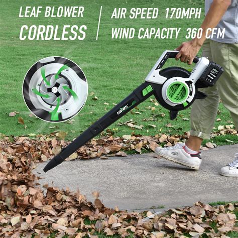 Cordless Leaf Blower&Vacuum SOYUS 3in1 Leaf Vacuum Mulcher 40V 360CFM 5 ...