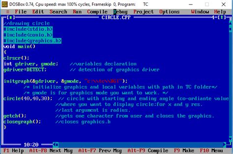 CPP Program to Draw a Circle 的图像结果