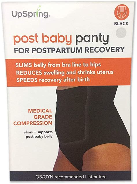 UpSpring Baby Postpartum Underwear High Waisted Postpartum, Black, Size ...
