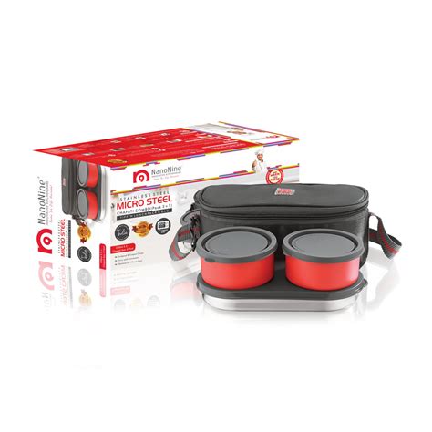 NanoNine Micro Steel Lunch Set: 2 Air-Tight (250ml X 2) Stainless Stee