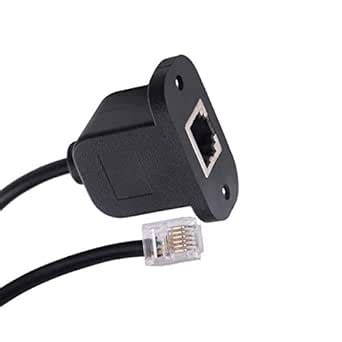 0.8FT RJ11 RJ12 6P4C 6P6C Dupont Header Panel Mount Adapter Cable (6P6C ...