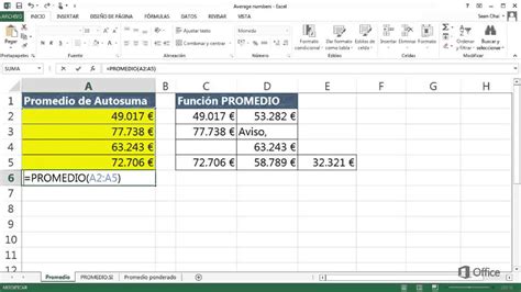 Image result for Formula Promedio Excel