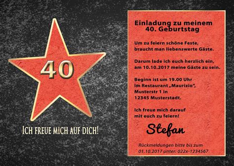 Einladung Zum 40 Geburtstag Ideen