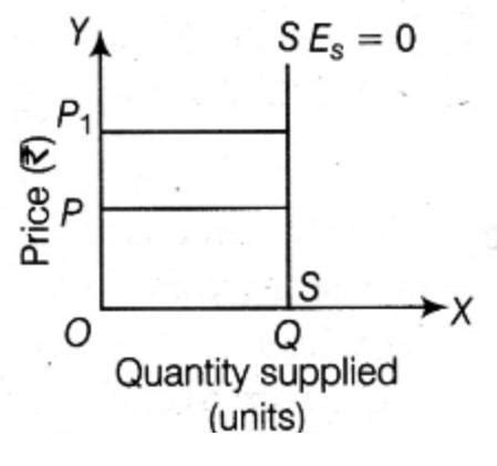 explain the situation of zero elasticity of supply with the help of ...