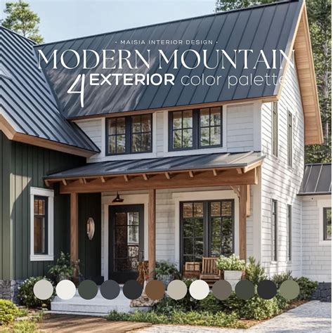 MODERN MOUNTAIN Exterior Sherwin Williams Paint Palette Modern Neutral ...