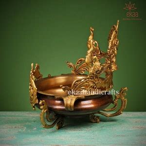 Buy Brass Urli With Goddess Lakshmi & Elephants, 39cm Big Size Golden ...