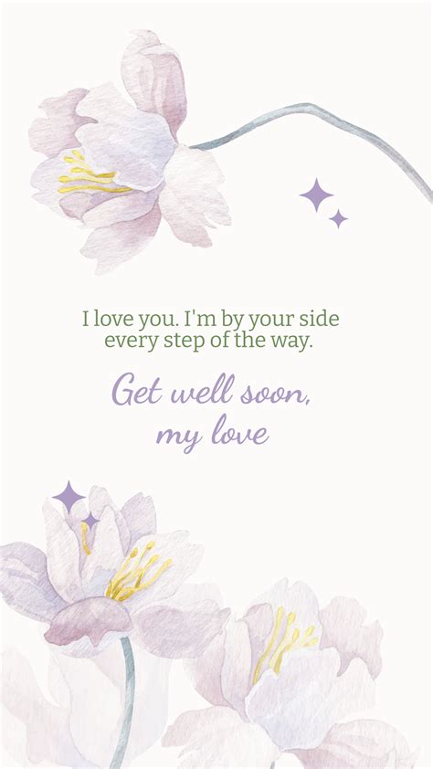 Free Get Well Soon Wishes For Love Template to Edit Online