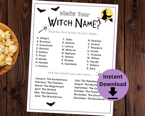 What's Your Witch Name Witch Name Game, Halloween Party Printable ...