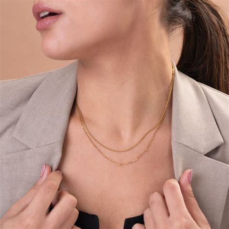 Buy Palmonas Women Double Layer Gold Necklace Online