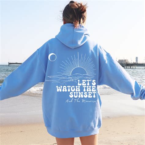 Lets Watch the Sunset Hoodie Ocean Beach Hoodie Sunset Summer Hoodie ...