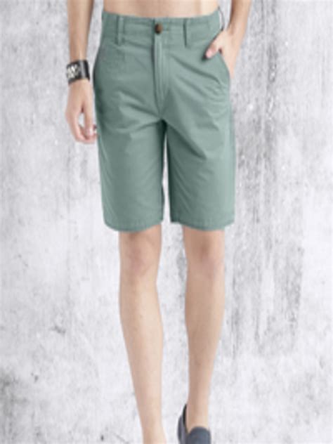 Buy Roadster Men Green Solid Chino Shorts - Shorts for Men 1710549 | Myntra