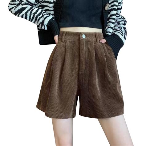 Corduroy Shorts Women, Audhol Women's Corduroy A Line Short Pants and ...