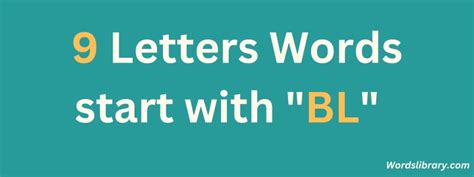 9 Letter Words Starting with' BL'