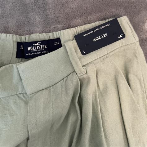 hollister livvy ultra high-rise linen blend wide-leg... - Depop