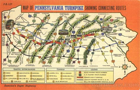 Map Of Pennsylvania Turnpike Showing Connecting Routes