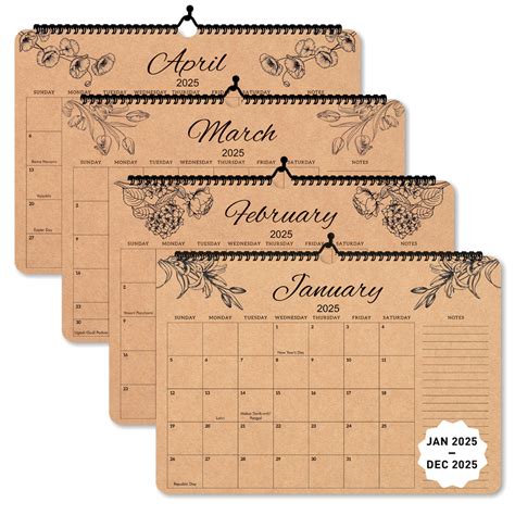 Buy Kraft Wall Calendar 2025 with Holidays Online - Mudrit India