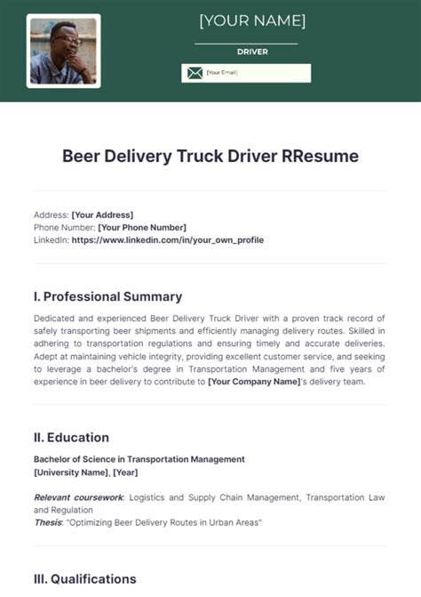 Free Truck Driver Resume Templates to Edit Online and Download