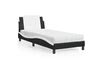 Lit 1 place Moselota Lit avec matelas noir et blanc 90x190 cm ...