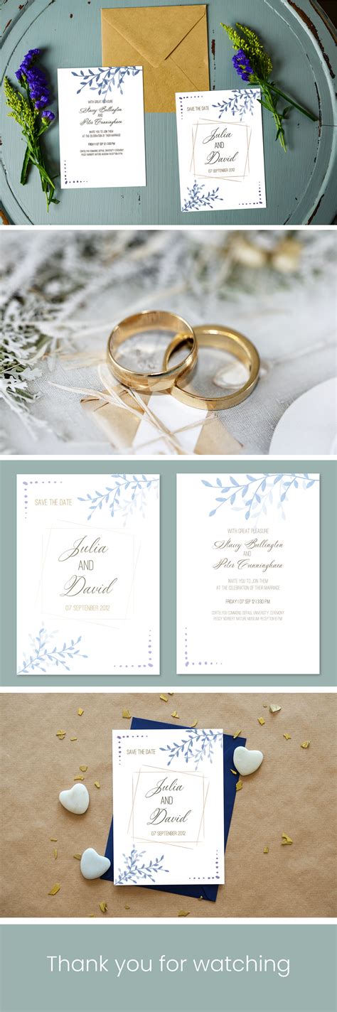 Rustic watercolor wedding invitation on Behance