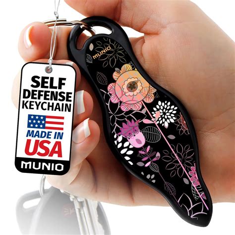 MUNIO Designer Self Defense Kubotan Keychain with Ebook (Modern Flowers ...