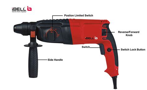 IBELL Rotary Hammer Drill Machine RH26-24, SDS Chuck,800W,900RPM,26MM ...