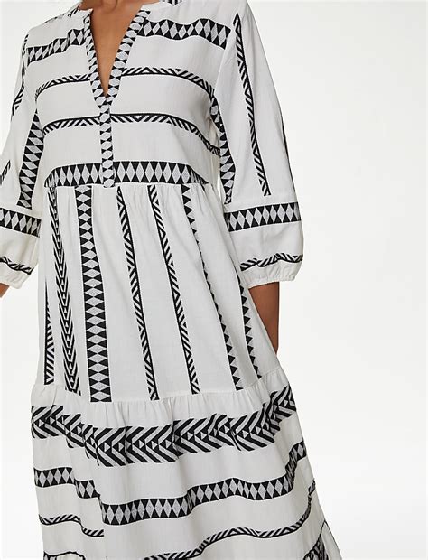 Buy Cotton Rich Jacquard Midaxi Beach Dress at Marks & Spencer
