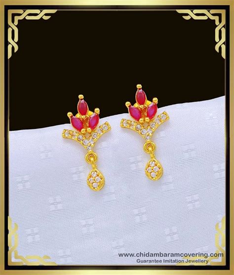Buy One Gram Gold Daily Use Small American Diamond Earrings Design Buy ...