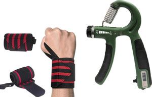 fitfuel Combo Wrist band with Hand Gripper | Gym Workout Hand Exercise ...