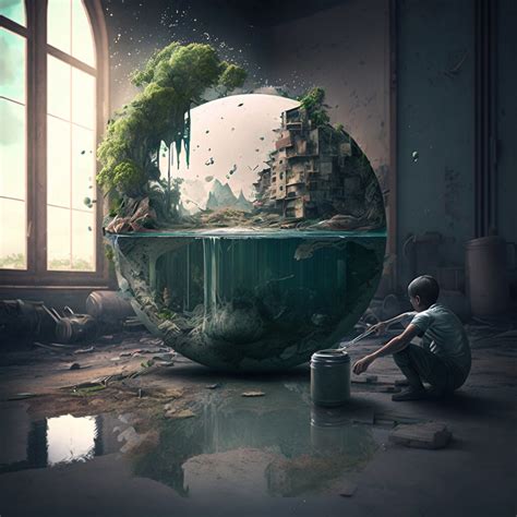ArtStation - Earth's balance: environment with natural and man-made ...
