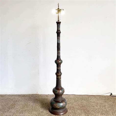 Antique Chinese Bronze and Cloisonne Floor Lamp, Lady Motif For Sale at ...