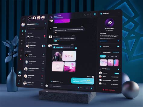 Messenger . Mobile & Web Application (Dark Mode) on Behance | App ...