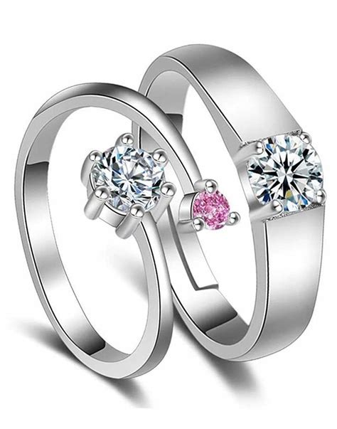 Buy Bling Queen Adjustable Unisex Adult Couple Rings With Cubic ...