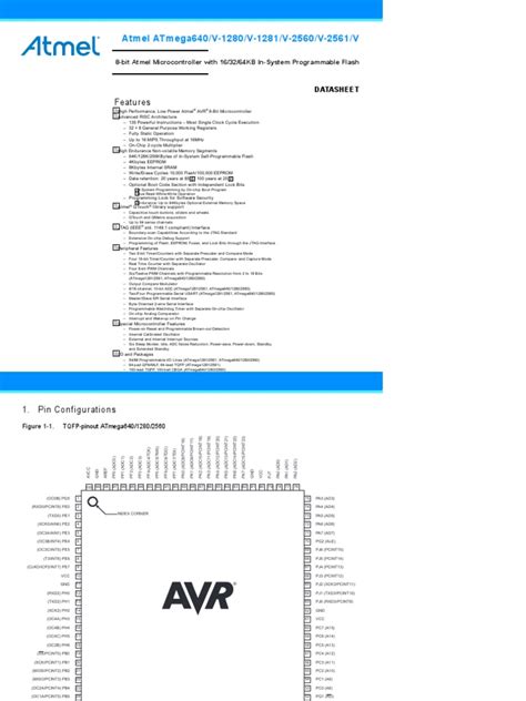 Datasheet Atmega2560 | PDF | Central Processing Unit | Electronic Circuits
