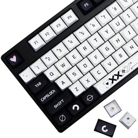 MOLGRIA B42 Keycaps, 128 Set Dark Blue and White Keycaps for Mechanical ...